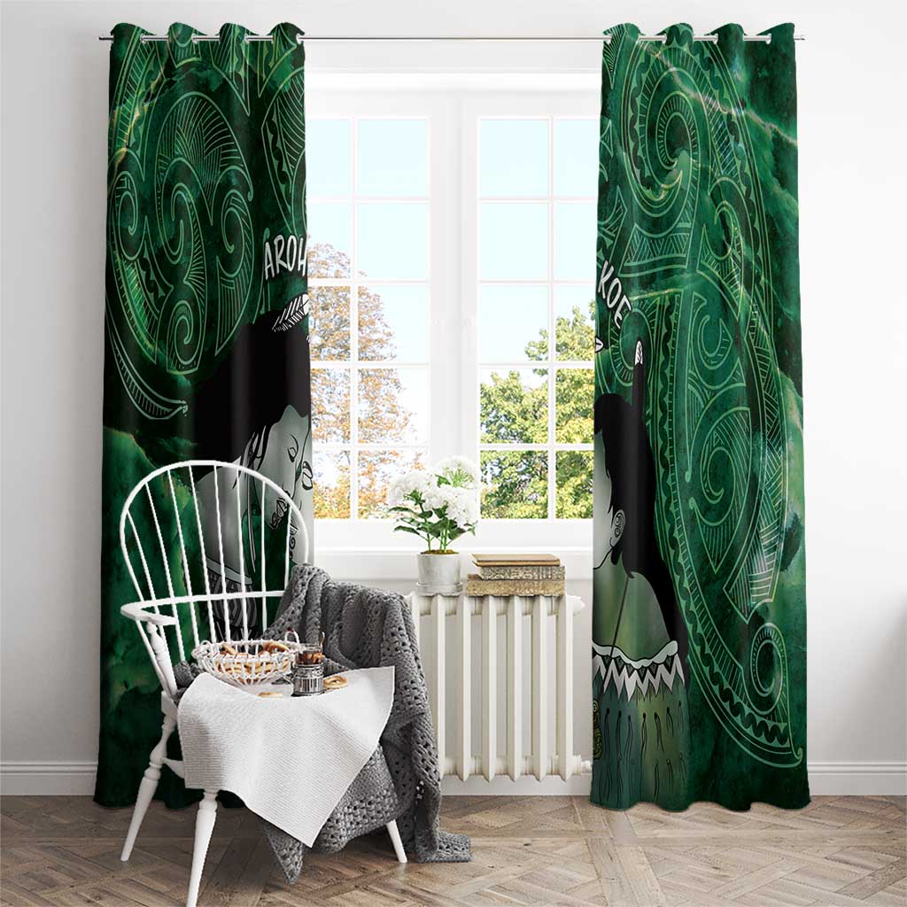 New Zealand Aroha Koe Mama Window Curtain Maori Hongi - Pounamu