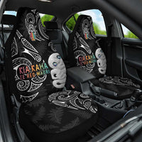 Kia Hara Te reo Maori Car Seat Cover Manaia Moko Pattern LT7 One Size Black - Polynesian Pride