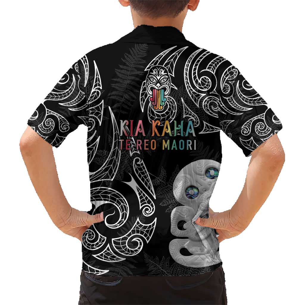 Kia Hara Te reo Maori Family Matching Short Sleeve Bodycon Dress and Hawaiian Shirt Manaia Moko Pattern LT7 - Polynesian Pride