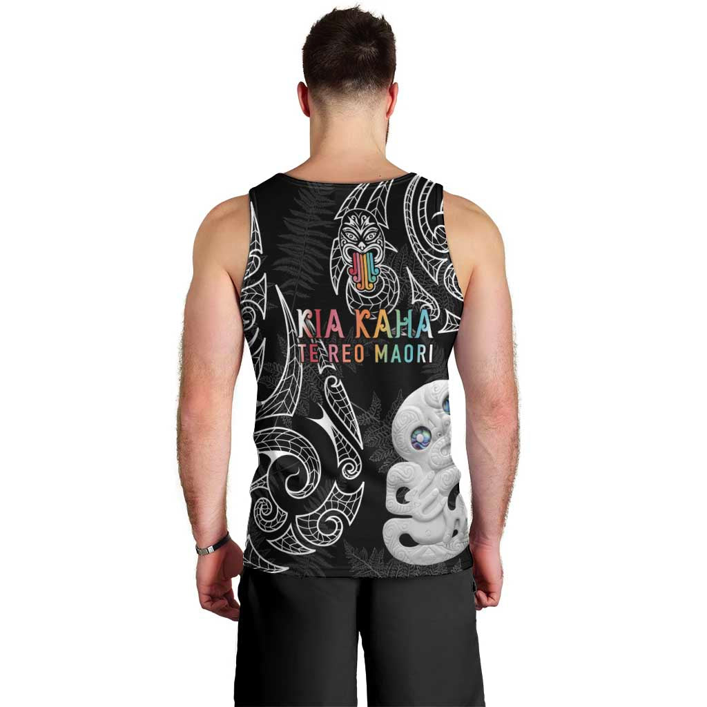 Kia Hara Te reo Maori Men Tank Top Manaia Moko Pattern