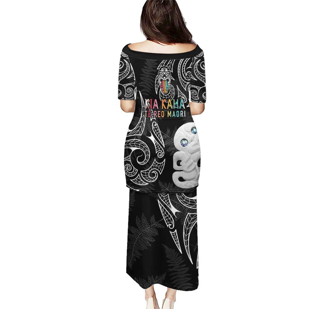 Kia Hara Te reo Maori Puletasi Manaia Moko Pattern