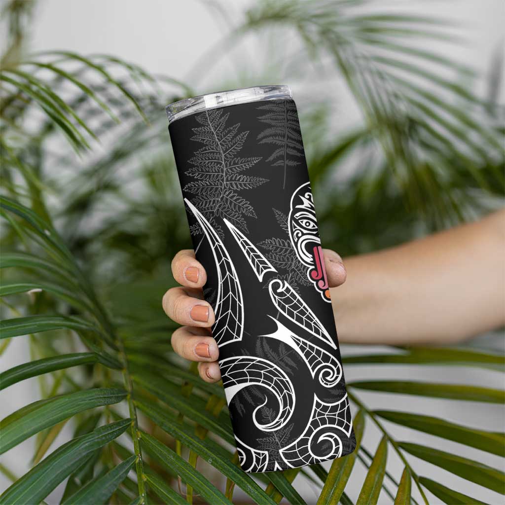 Kia Hara Te reo Maori Skinny Tumbler Manaia Moko Pattern LT7 - Polynesian Pride