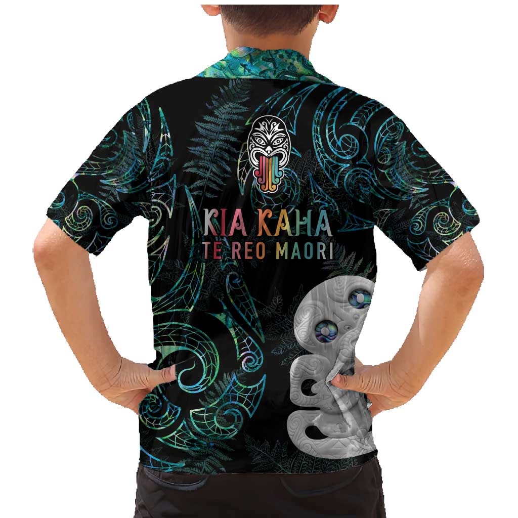 Kia Hara Te reo Maori Family Matching Mermaid Dress and Hawaiian Shirt Manaia Moko Mix Paua Shell LT7 - Polynesian Pride