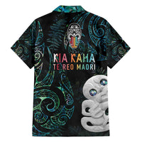 Kia Hara Te reo Maori Family Matching Short Sleeve Bodycon Dress and Hawaiian Shirt Manaia Moko Mix Paua Shell LT7 - Polynesian Pride