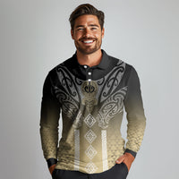 Aotearoa Maori Iwi Heritage Long Sleeve Polo Shirt Waikato Tainui Parauri LT7 - Polynesian Pride
