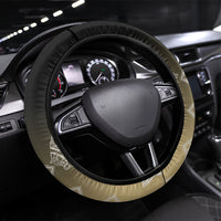 Aotearoa Maori Iwi Heritage Steering Wheel Cover Waikato Tainui Parauri LT7 Universal Fit Earth Gold - Polynesian Pride