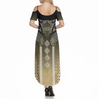 Aotearoa Maori Iwi Heritage Summer Maxi Dress Waikato Tainui Parauri LT7 - Polynesian Pride