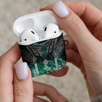 Aotearoa Maori Iwi Heritage AirPods Case Ngati Kahungunu Paua Shell Turquoise LT7 - Polynesian Pride
