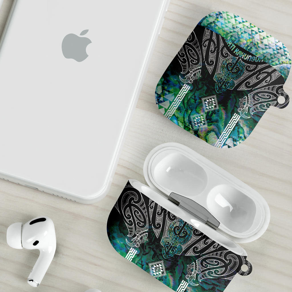 Aotearoa Maori Iwi Heritage AirPods Case Ngati Kahungunu Paua Shell Turquoise LT7 - Polynesian Pride
