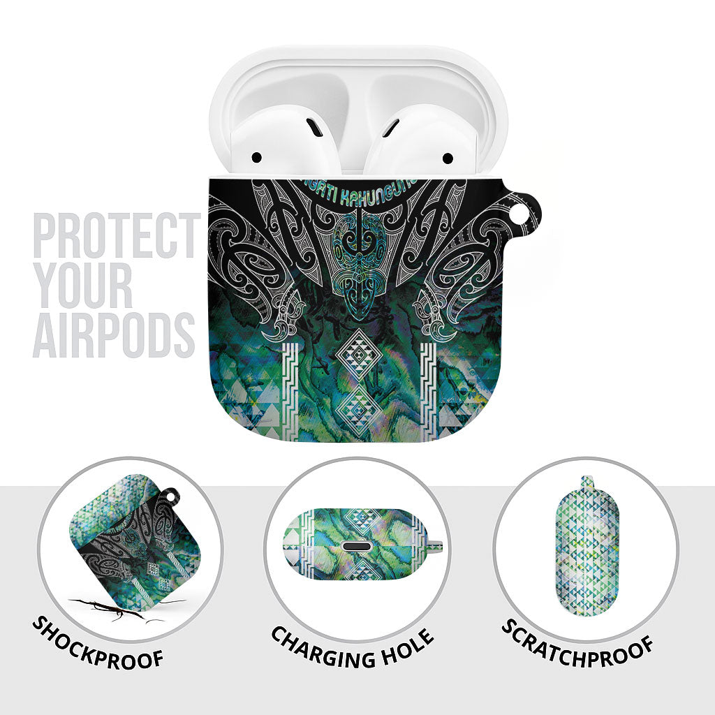 Aotearoa Maori Iwi Heritage AirPods Case Ngati Kahungunu Paua Shell Turquoise LT7 - Polynesian Pride