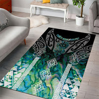 Aotearoa Maori Iwi Heritage Area Rug Ngati Kahungunu Paua Shell Turquoise LT7 - Polynesian Pride
