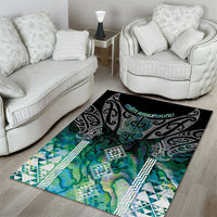 Aotearoa Maori Iwi Heritage Area Rug Ngati Kahungunu Paua Shell Turquoise LT7 - Polynesian Pride