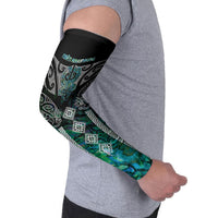 Aotearoa Maori Iwi Heritage Arm Sleeves Ngati Kahungunu Paua Shell Turquoise LT7 - Polynesian Pride
