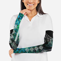 Aotearoa Maori Iwi Heritage Arm Sleeves Ngati Kahungunu Paua Shell Turquoise LT7 - Polynesian Pride