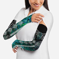 Aotearoa Maori Iwi Heritage Arm Sleeves Ngati Kahungunu Paua Shell Turquoise LT7 - Polynesian Pride