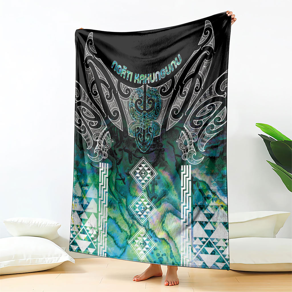 Aotearoa Maori Iwi Heritage Blanket Ngati Kahungunu Paua Shell Turquoise LT7 - Polynesian Pride