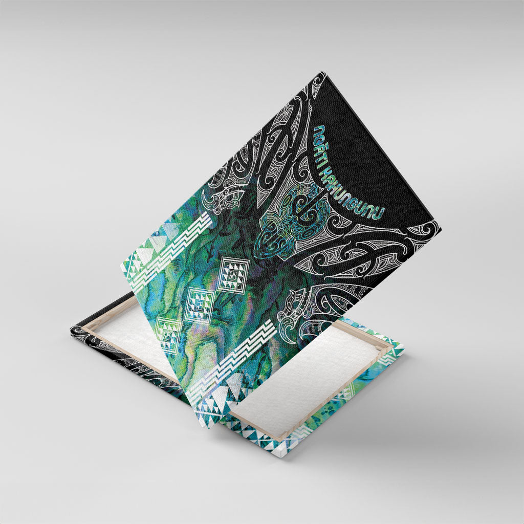 Aotearoa Maori Iwi Heritage Canvas Wall Art Ngati Kahungunu Paua Shell Turquoise LT7 With Frame Green Blue - Polynesian Pride