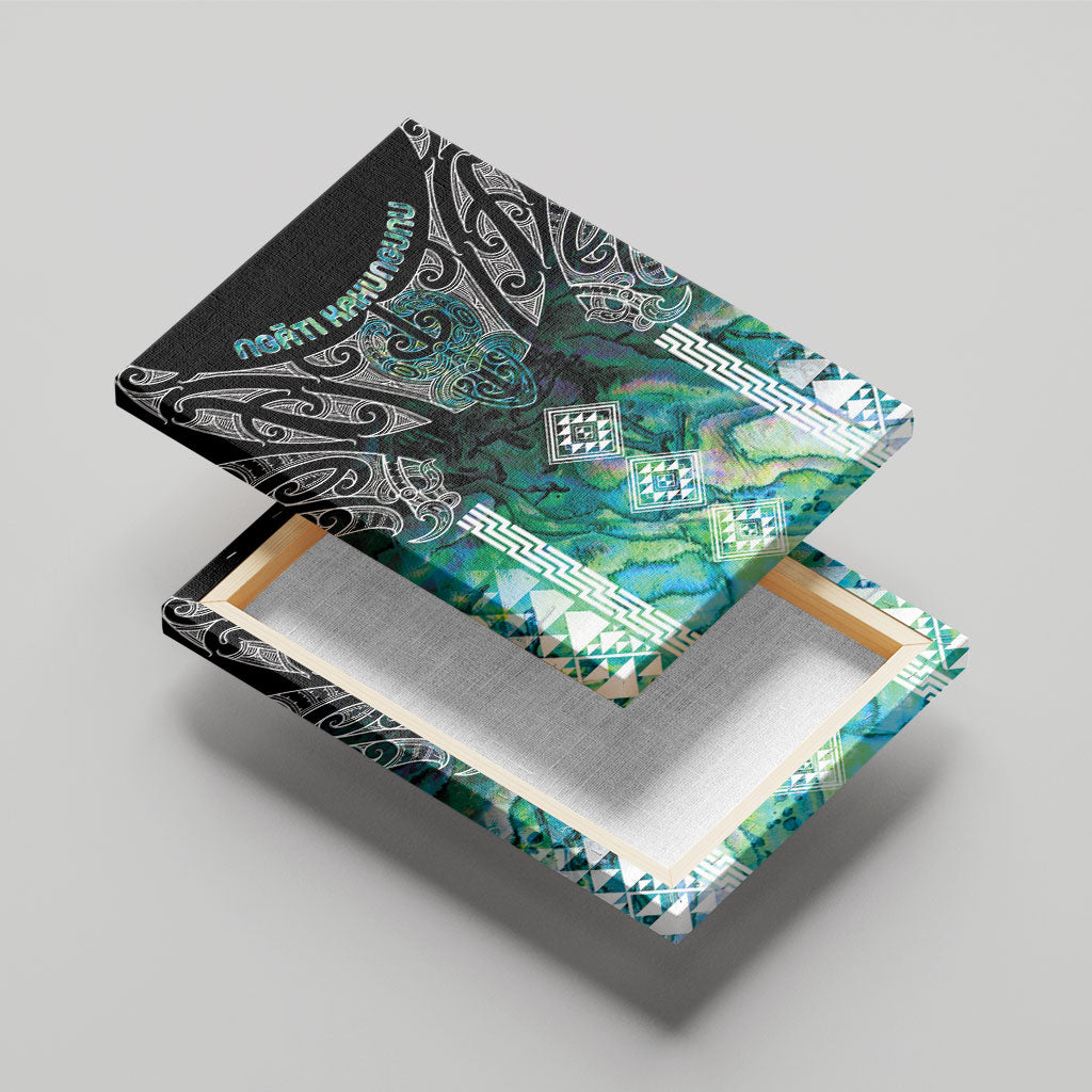 Aotearoa Maori Iwi Heritage Canvas Wall Art Ngati Kahungunu Paua Shell Turquoise LT7 - Polynesian Pride