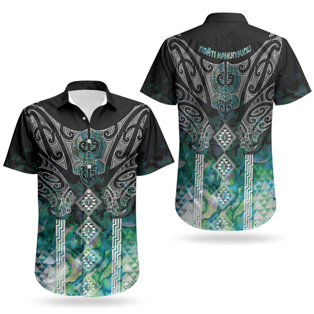 Aotearoa Maori Iwi Heritage Couples Matching Puletasi and Hawaiian Shirt Ngati Kahungunu Paua Shell Turquoise LT7 - Polynesian Pride