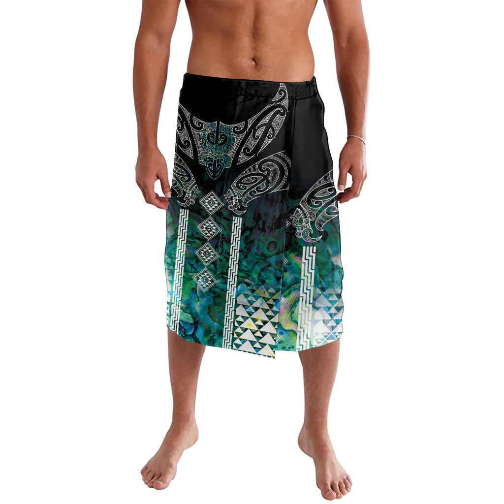 Aotearoa Maori Iwi Heritage Lavalava Ngati Kahungunu Paua Shell Turquoise LT7 Green Blue - Polynesian Pride