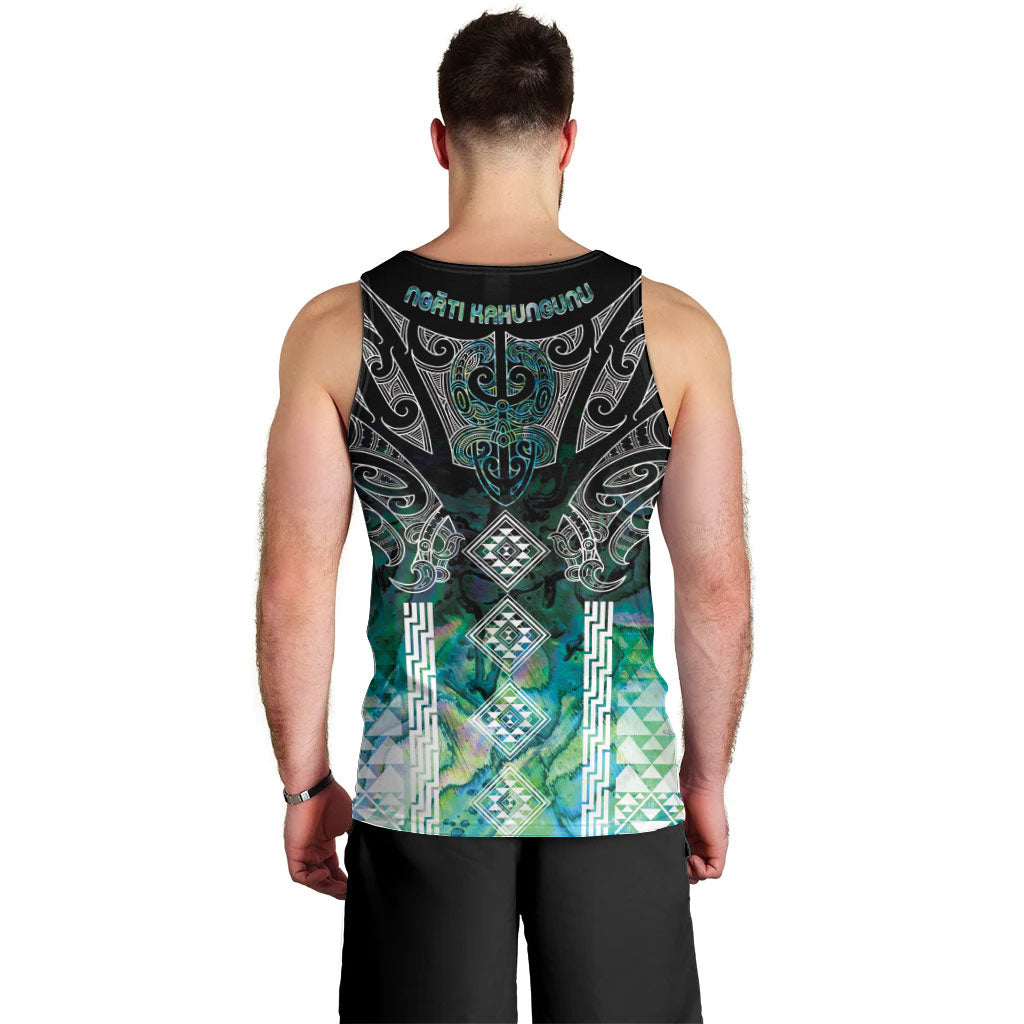 Aotearoa Maori Iwi Heritage Men Tank Top Ngati Kahungunu Paua Shell Turquoise LT7 - Polynesian Pride