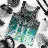 Aotearoa Maori Iwi Heritage Men Tank Top Ngati Kahungunu Paua Shell Turquoise LT7 - Polynesian Pride