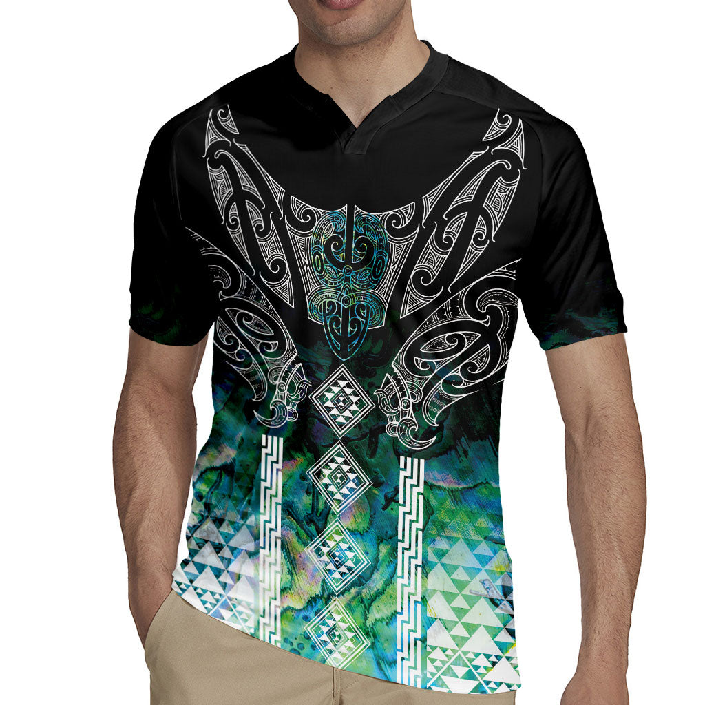 Aotearoa Maori Iwi Heritage Rugby Jersey Ngati Kahungunu Paua Shell Turquoise LT7 - Polynesian Pride
