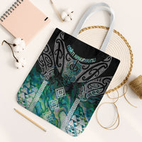 Aotearoa Maori Iwi Heritage Tote Bag Ngati Kahungunu Paua Shell Turquoise LT7 White Strap One Size Green Blue - Polynesian Pride