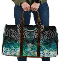 Aotearoa Maori Iwi Heritage Travel Bag Ngati Kahungunu Paua Shell Turquoise LT7 Green Blue - Polynesian Pride