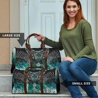 Aotearoa Maori Iwi Heritage Travel Bag Ngati Kahungunu Paua Shell Turquoise LT7 - Polynesian Pride