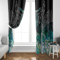 Aotearoa Maori Iwi Heritage Window Curtain Ngati Kahungunu Paua Shell Turquoise LT7 - Polynesian Pride