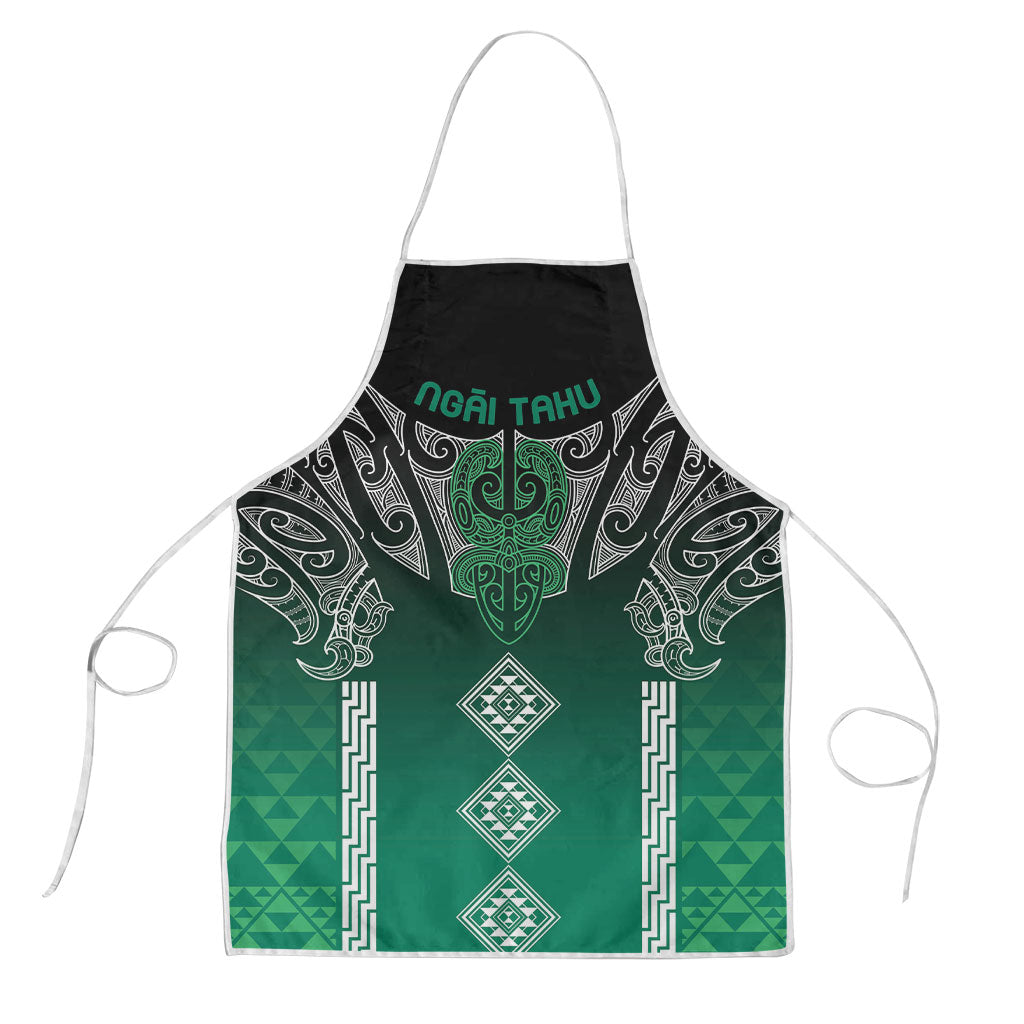 Aotearoa Maori Iwi Heritage Apron Ngai Tahu Pounamu Green