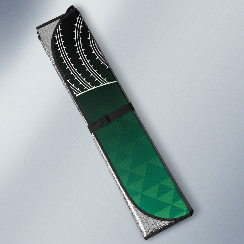 Aotearoa Maori Iwi Heritage Auto Sun Shade Ngai Tahu Pounamu Green LT7 - Polynesian Pride