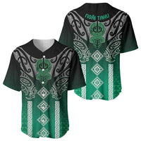 Aotearoa Maori Iwi Heritage Baseball Jersey Ngai Tahu Pounamu Green LT7 - Polynesian Pride