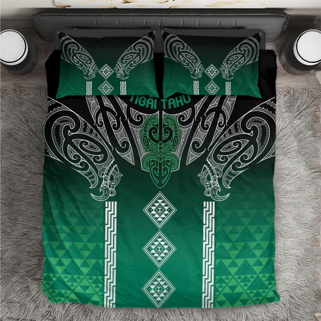 Aotearoa Maori Iwi Heritage Bedding Set Ngai Tahu Pounamu Green