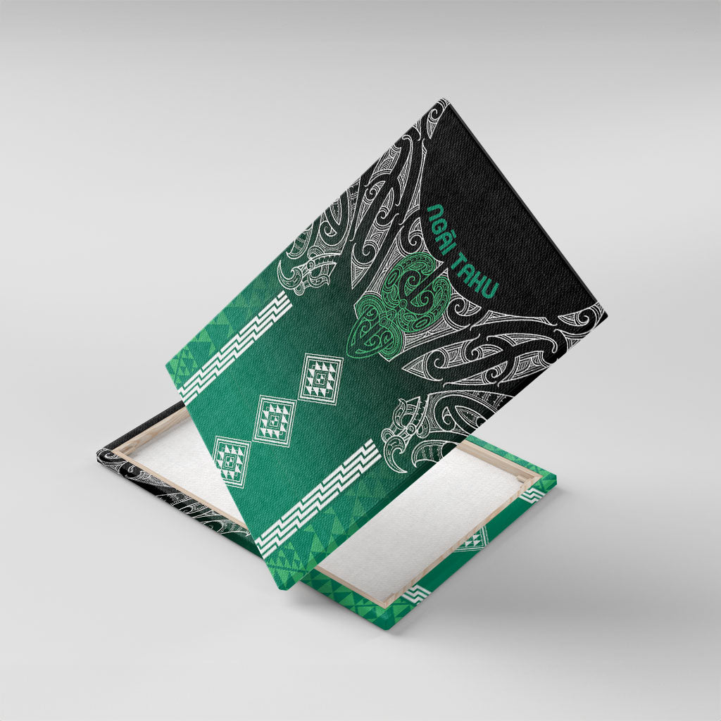 Aotearoa Maori Iwi Heritage Canvas Wall Art Ngai Tahu Pounamu Green LT7 With Frame Jade Green - Polynesian Pride