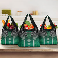 Aotearoa Maori Iwi Heritage Grocery Bag Ngai Tahu Pounamu Green LT7 3-pack One Size Jade Green - Polynesian Pride