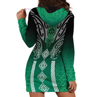 Aotearoa Maori Iwi Heritage Hoodie Dress Ngai Tahu Pounamu Green LT7 - Polynesian Pride