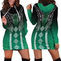 Aotearoa Maori Iwi Heritage Hoodie Dress Ngai Tahu Pounamu Green LT7 - Polynesian Pride