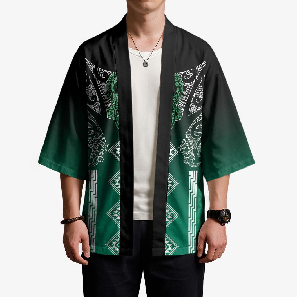 Aotearoa Maori Iwi Heritage Kimono Ngai Tahu Pounamu Green LT7 - Polynesian Pride