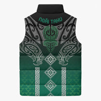 Aotearoa Maori Iwi Heritage Sleeveless Puffer Jacket Ngai Tahu Pounamu Green LT7 - Polynesian Pride