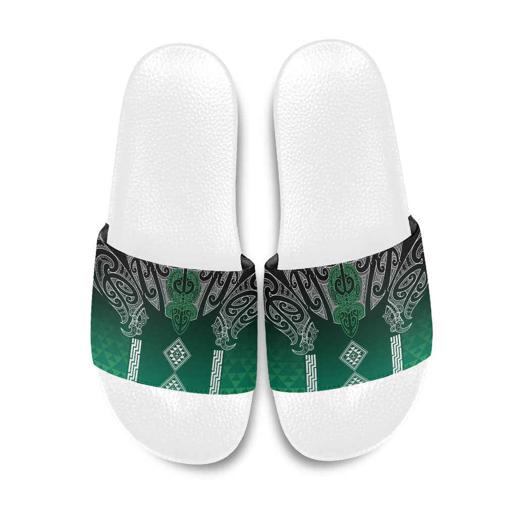 Aotearoa Maori Iwi Heritage Slide Sandals Ngai Tahu Pounamu Green LT7 Jade Green - Polynesian Pride