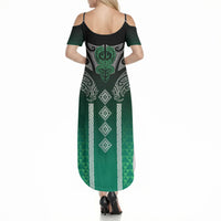 Aotearoa Maori Iwi Heritage Summer Maxi Dress Ngai Tahu Pounamu Green LT7 - Polynesian Pride