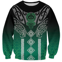 Aotearoa Maori Iwi Heritage Sweatshirt Ngai Tahu Pounamu Green LT7 Unisex Jade Green - Polynesian Pride