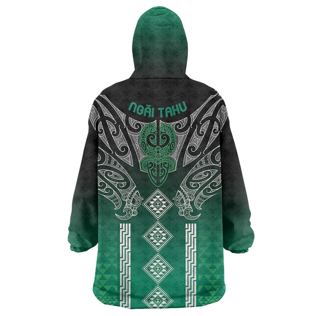 Aotearoa Maori Iwi Heritage Wearable Blanket Hoodie Ngai Tahu Pounamu Green LT7 - Polynesian Pride