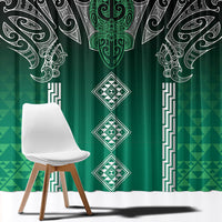 Aotearoa Maori Iwi Heritage Window Curtain Ngai Tahu Pounamu Green LT7 - Polynesian Pride