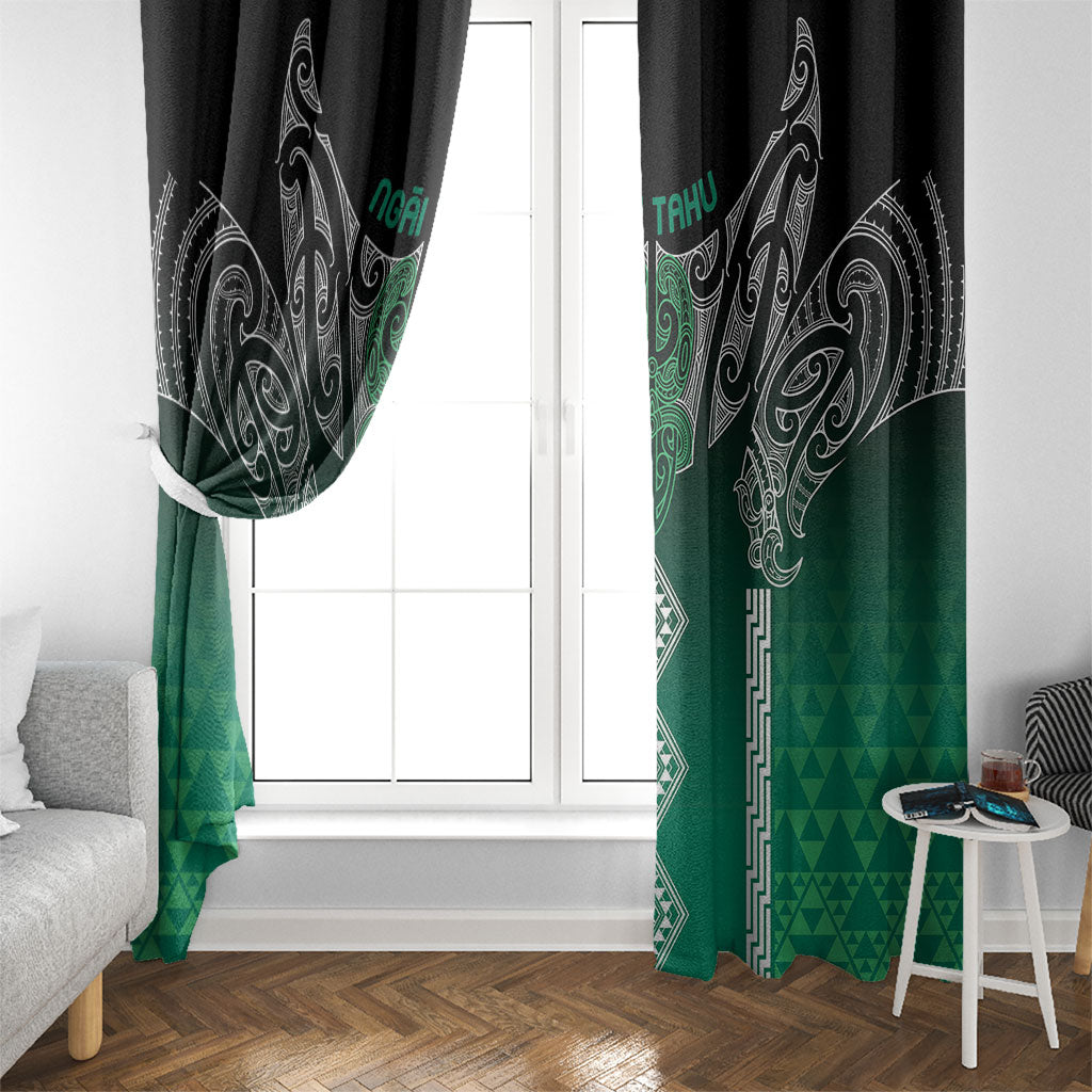Aotearoa Maori Iwi Heritage Window Curtain Ngai Tahu Pounamu Green LT7 - Polynesian Pride