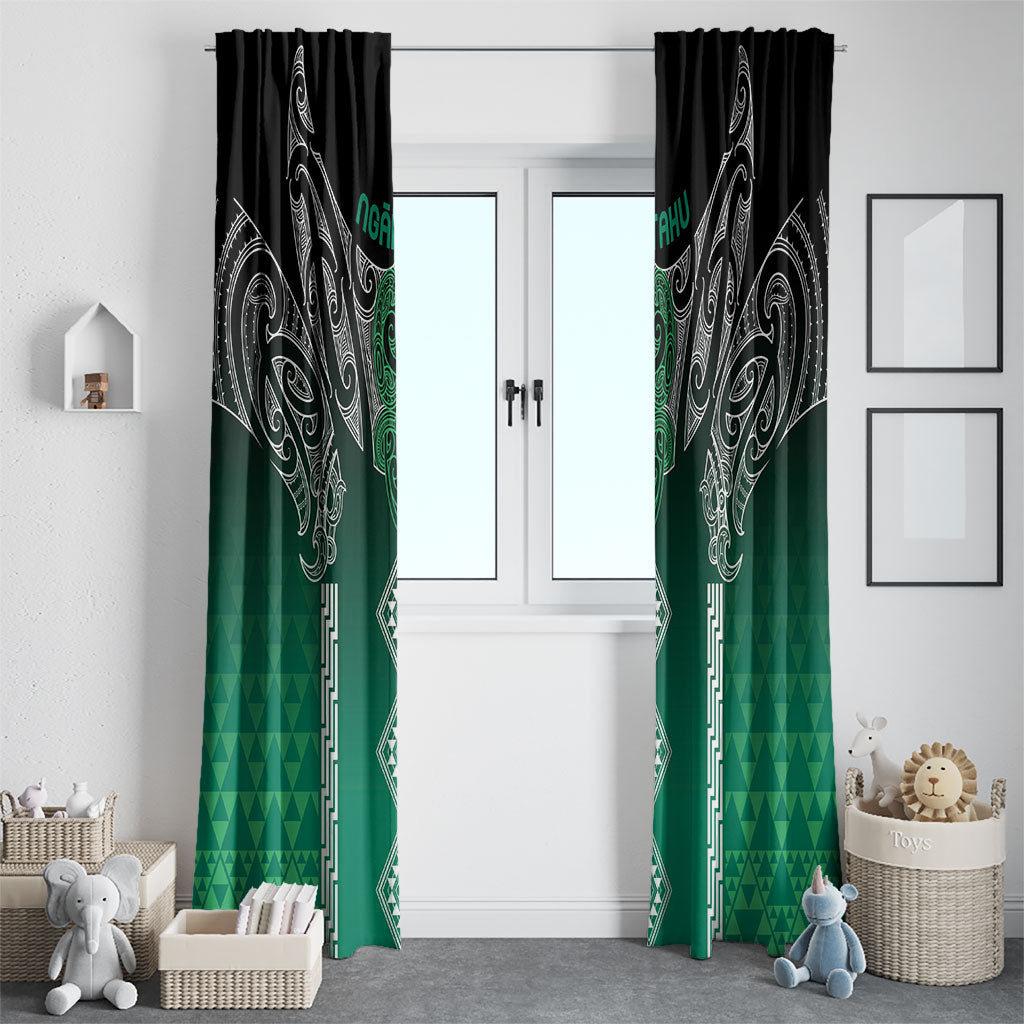 Aotearoa Maori Iwi Heritage Window Curtain Ngai Tahu Pounamu Green LT7 - Polynesian Pride