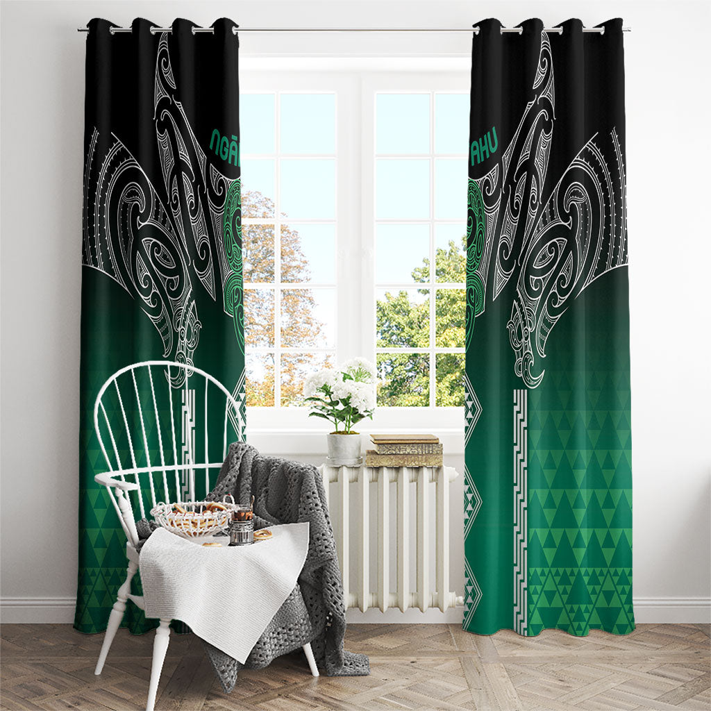 Aotearoa Maori Iwi Heritage Window Curtain Ngai Tahu Pounamu Green LT7 - Polynesian Pride