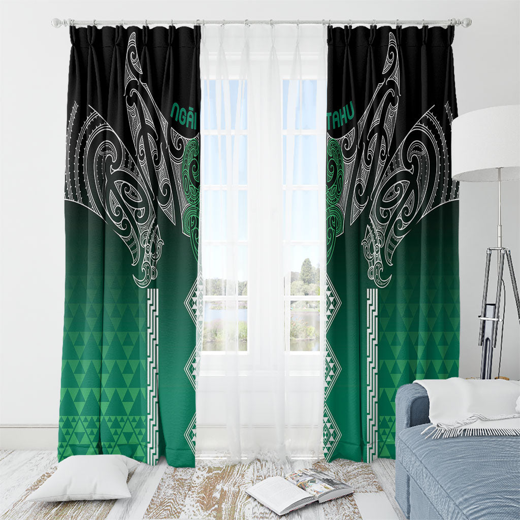 Aotearoa Maori Iwi Heritage Window Curtain Ngai Tahu Pounamu Green LT7 - Polynesian Pride